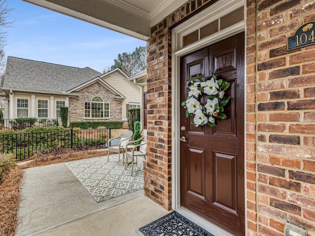 property entrance with a porch