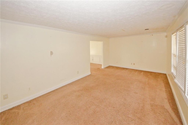 4161 Windermere Dr, Lithonia, GA 30038 - spare room with a textured ceiling, ornamental molding, baseboards, and light carpet