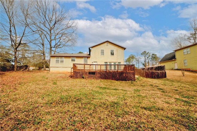 4161 Windermere Dr, Lithonia, GA 30038 - rear view of house with a yard and a deck