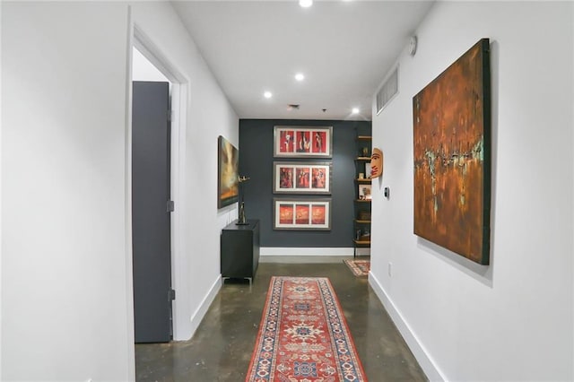 845 Spring St NW Unit 129, Atlanta, GA 30308 - hall with concrete floors, baseboards, and recessed lighting