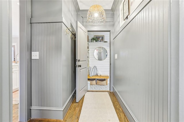 doorway featuring hardwood / wood-style flooring