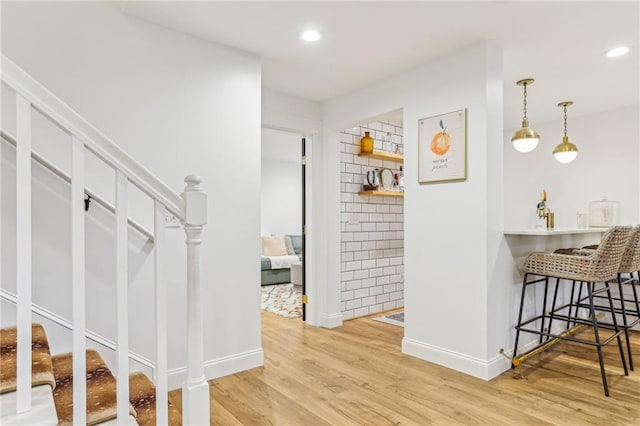 mudroom featuring light hardwood / wood-style flooring