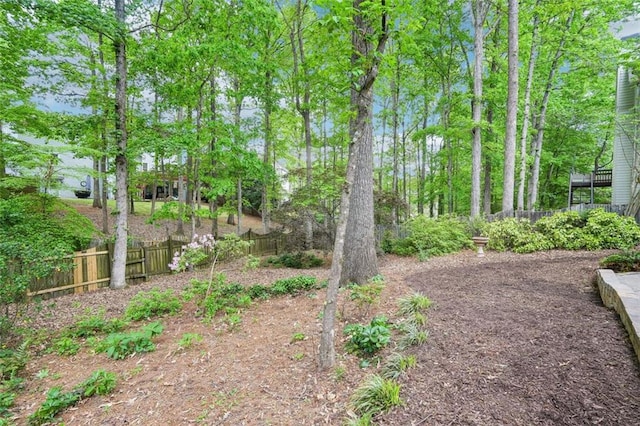 view of yard featuring fence