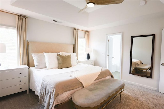 382 Winston Cir, Canton, GA 30114 - carpeted bedroom featuring a ceiling fan and ensuite bathroom