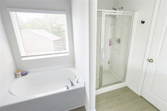 382 Winston Cir, Canton, GA 30114 - bathroom featuring a stall shower and a bath