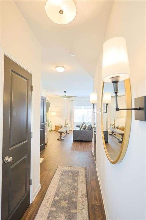 382 Winston Cir, Canton, GA 30114 - hall featuring dark wood-style floors