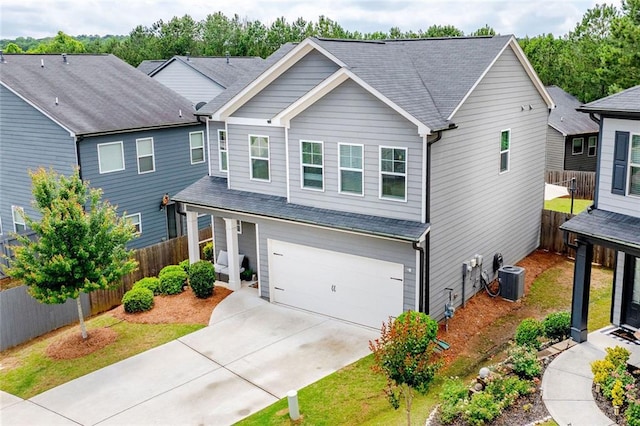 382 Winston Cir, Canton, GA 30114 - traditional home with a garage, driveway, central air condition unit, and a shingled roof