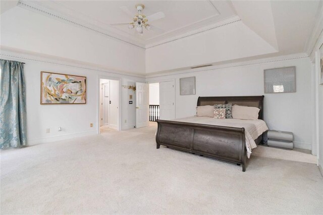 home office featuring light colored carpet and crown molding