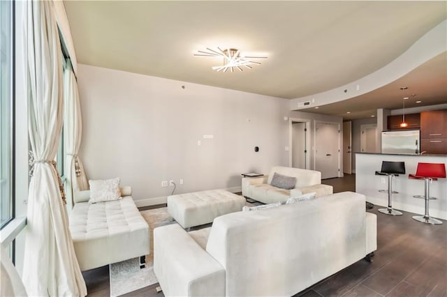 20 10th St NW Unit 704, Atlanta, GA 30309 - living room with dark wood-type flooring and recessed lighting