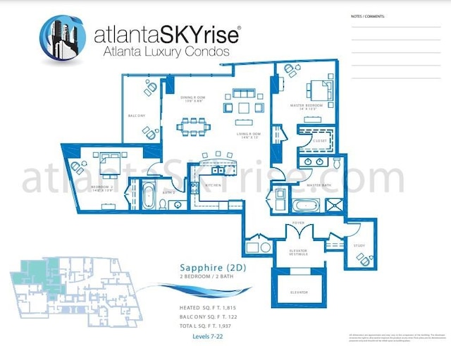 20 10th St NW Unit 704, Atlanta, GA 30309 - view of home floor plan