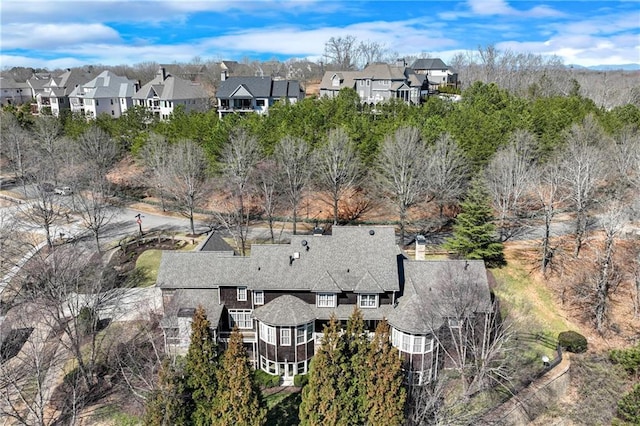 aerial view featuring a residential view