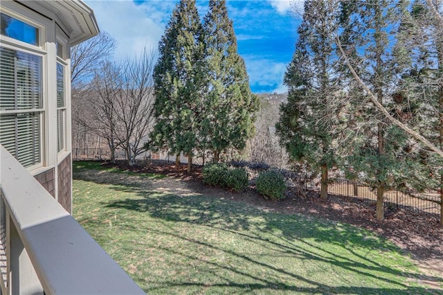 view of yard featuring fence