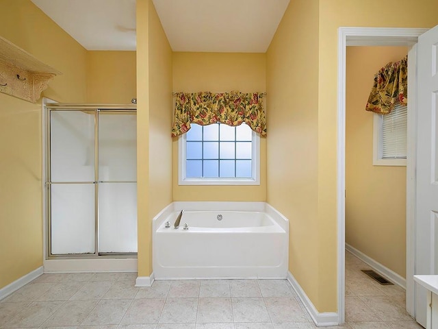 5 Glenn Eagles Vw, Hiram, GA 30141 - full bathroom featuring a bath, a shower stall, and tile patterned floors