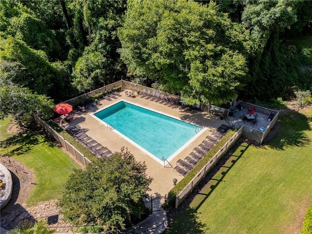 1445 Monroe Dr NE Unit C13, Atlanta, GA 30324 - drone / aerial view of a pool area