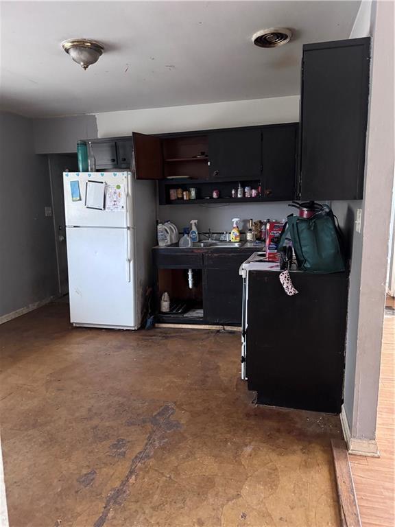 kitchen with white refrigerator