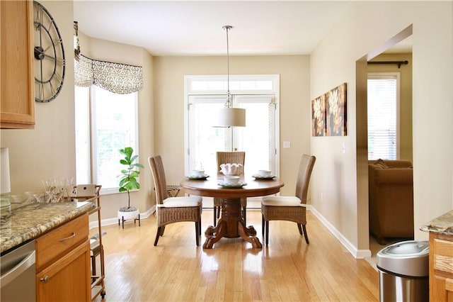 318 Ivy Manor Dr NW, Marietta, GA 30064 - dining area with healthy amount of natural light, light wood-type flooring, and baseboards