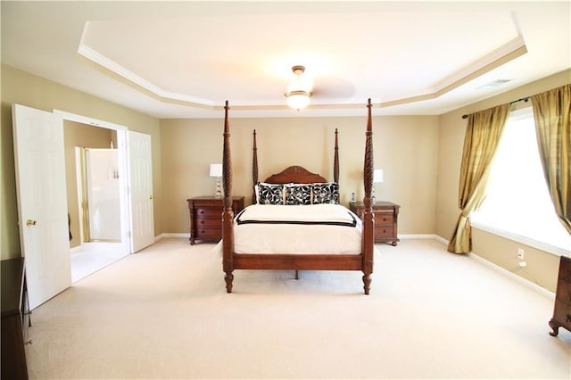 318 Ivy Manor Dr NW, Marietta, GA 30064 - bedroom with a tray ceiling, carpet floors, ornamental molding, and baseboards