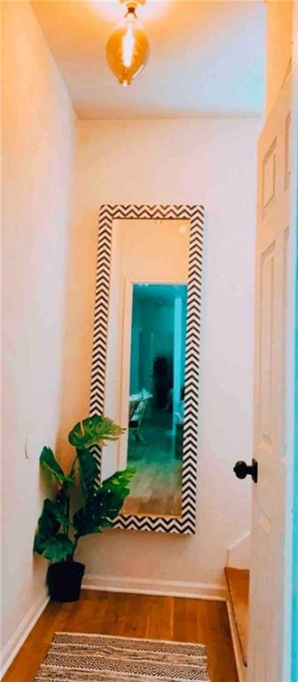 hallway featuring hardwood / wood-style floors