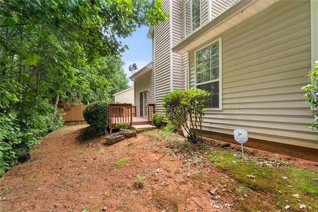 view of yard with a deck