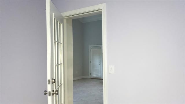 corridor with baseboards