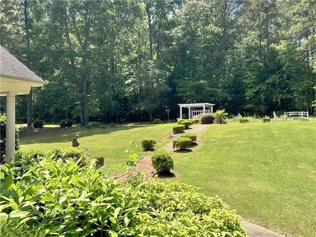 view of yard featuring a pergola