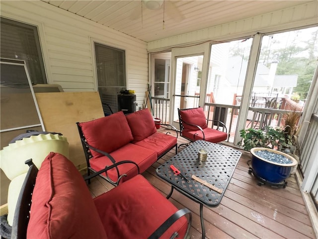 111 Bexley Ln, Douglasville, GA 30134 - sunroom / solarium with an outdoor hangout area and ceiling fan