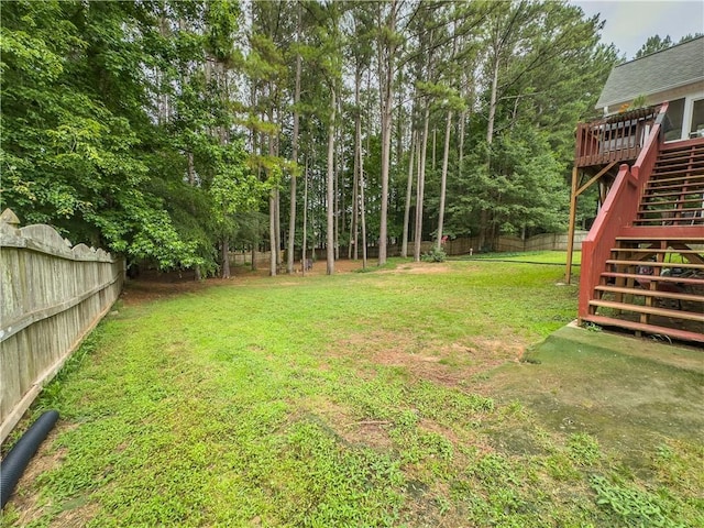 111 Bexley Ln, Douglasville, GA 30134 - view of yard featuring stairs and a deck