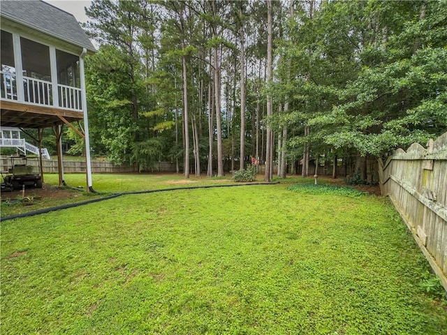 111 Bexley Ln, Douglasville, GA 30134 - view of yard featuring a sunroom and stairway