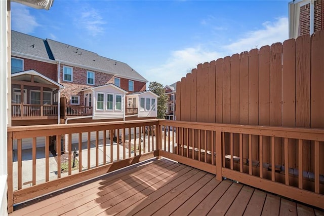 deck featuring a residential view