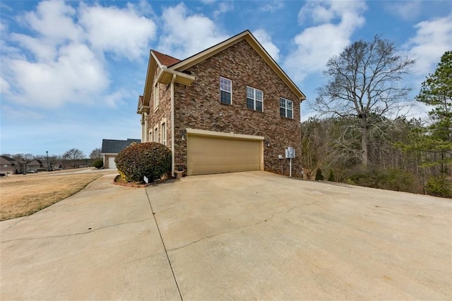 view of home's exterior featuring a garage