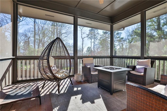 sunroom with a healthy amount of sunlight