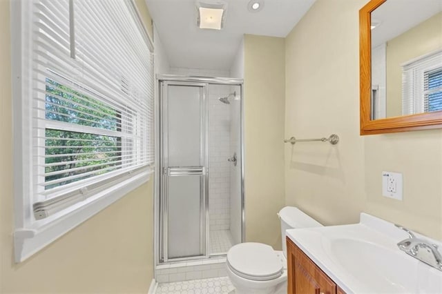 9258 Westview Dr SW, Covington, GA 30014 - full bathroom featuring toilet, vanity, and a shower stall
