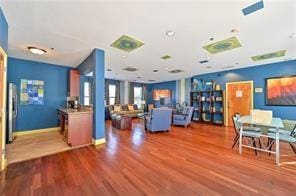 living room featuring wood-type flooring