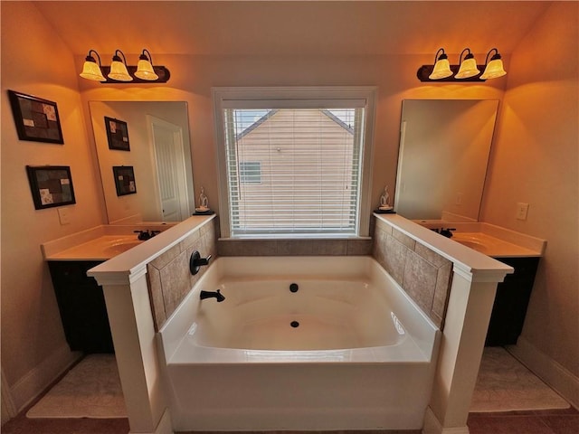 520 Harmony Way, Locust Grove, GA 30248 - bathroom featuring a bath, vanity, and baseboards