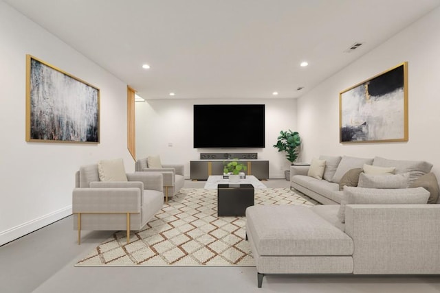 11760 Stratham Dr, Alpharetta, GA 30009 - living room featuring recessed lighting and concrete flooring
