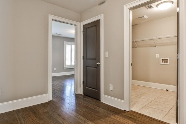 11760 Stratham Dr, Alpharetta, GA 30009 - hallway featuring baseboards and wood finished floors