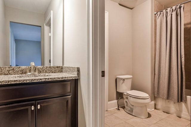 11760 Stratham Dr, Alpharetta, GA 30009 - full bathroom featuring tile patterned flooring, vanity, and shower / bathtub combination with curtain