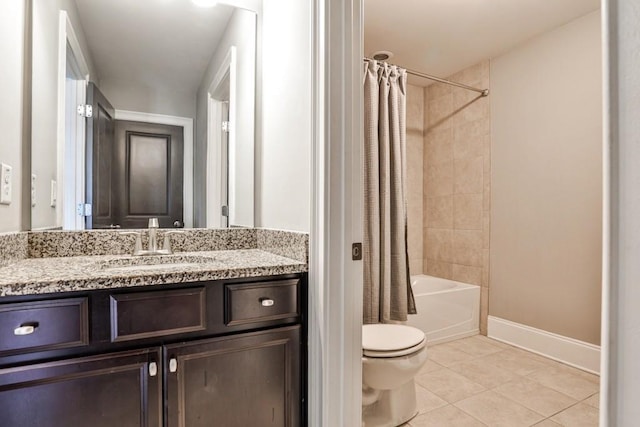 11760 Stratham Dr, Alpharetta, GA 30009 - bathroom with tile patterned flooring, vanity, and shower / bath combo