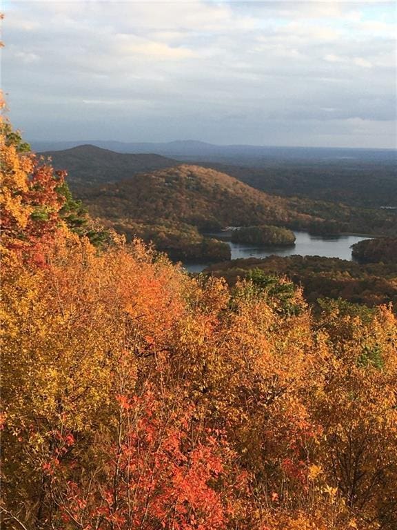 mountain view featuring a water view