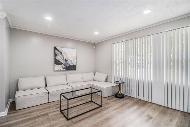 479 Charter Oak Dr SW, Atlanta, GA 30331 - living room with wood finished floors, ornamental molding, recessed lighting, and baseboards