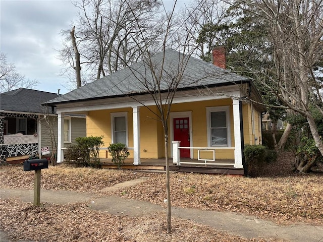 view of front of home featuring covered porch