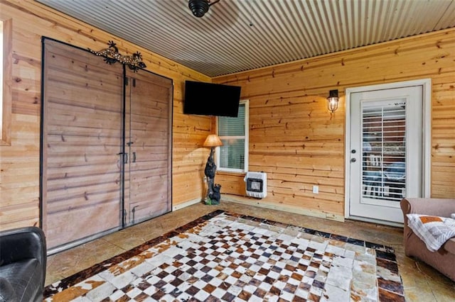 interior space featuring heating unit