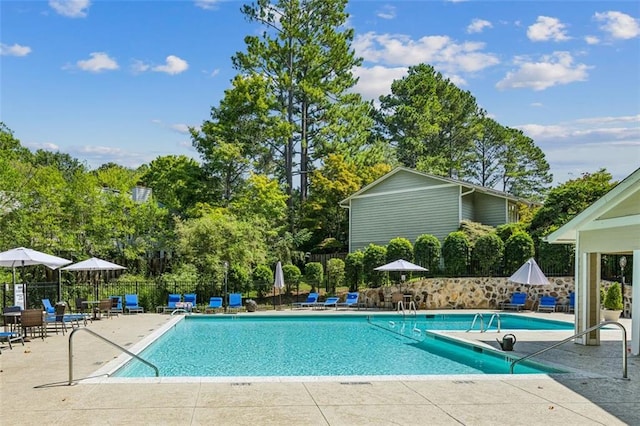 view of pool with a patio