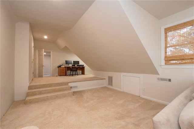 4252 Tall Hickory Trl, Gainesville, GA 30506 - bonus room with vaulted ceiling, carpet, an office area, and baseboards