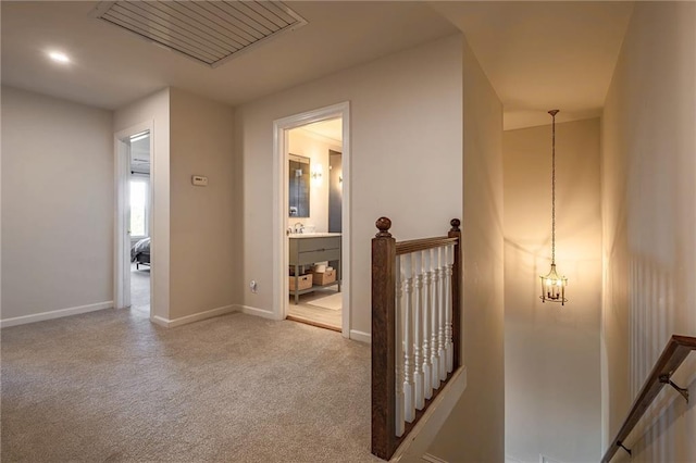 4252 Tall Hickory Trl, Gainesville, GA 30506 - hallway featuring an upstairs landing, baseboards, and carpet flooring
