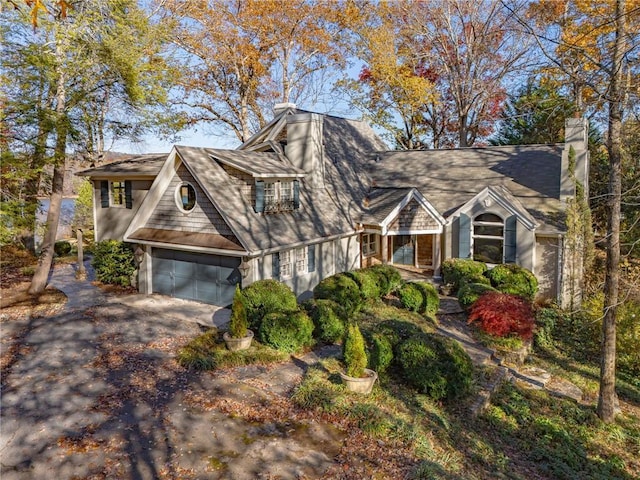 4252 Tall Hickory Trl, Gainesville, GA 30506 - view of front of home featuring a chimney, a garage, and asphalt driveway
