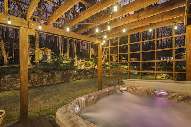 7265 Hunters Branch Dr, Sandy Springs, GA 30328 - unfurnished sunroom featuring a jacuzzi