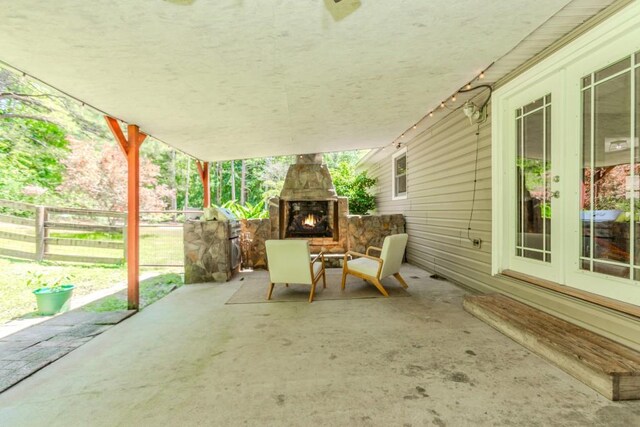 750 Jett Roberts Rd, Jefferson, GA 30549 - view of patio with an outdoor stone fireplace