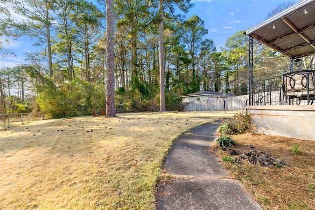 view of yard with fence