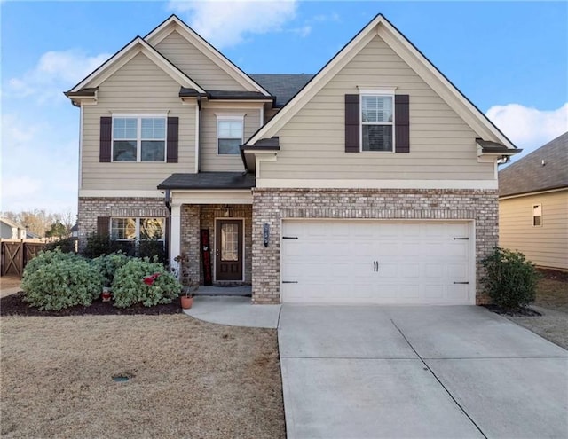 craftsman inspired home featuring a garage